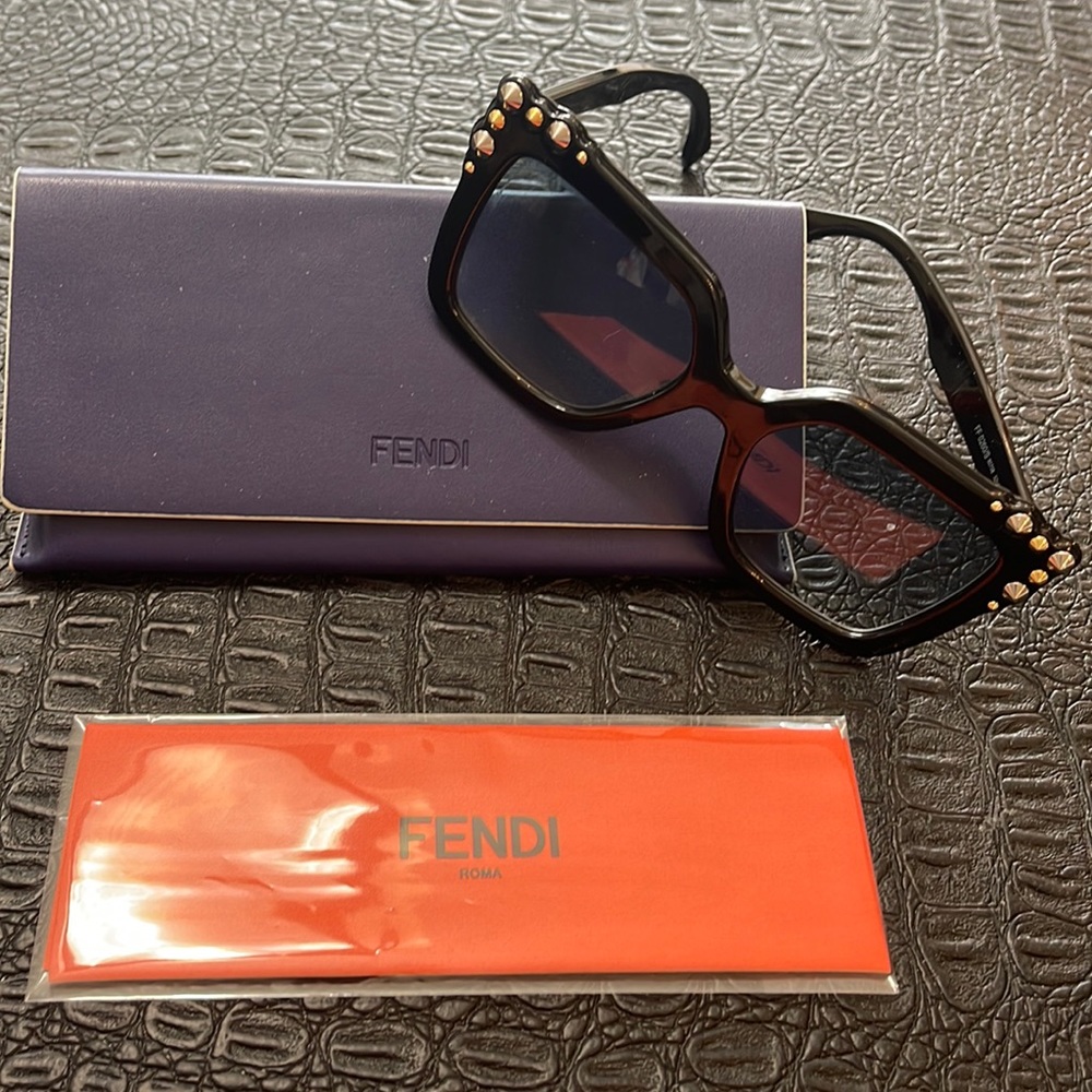Fendi Black Sunglasses with Gold & Silver Studs #FF0260/S